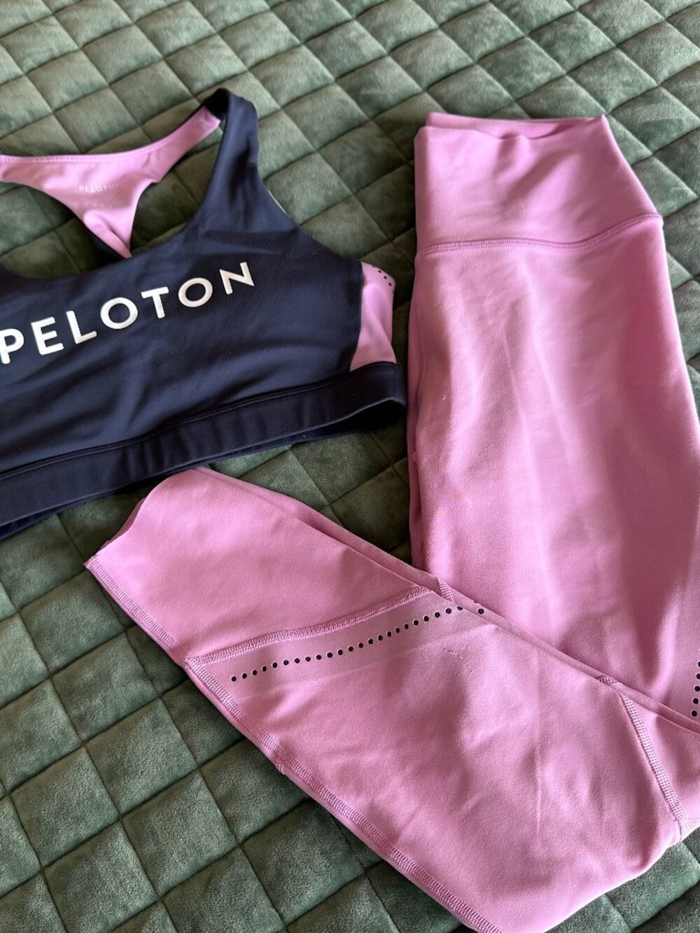 Size M Peloton Cadence Laser Dot Sports Bra & Size M Cadent Laser Dot Leggings